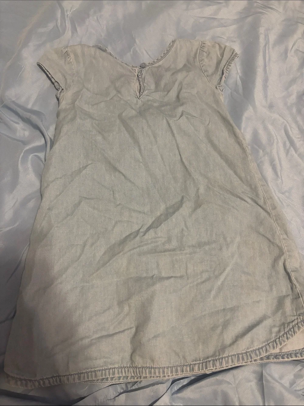 The Children's Place Light Denim Dress with Rainbow Pocket Applique